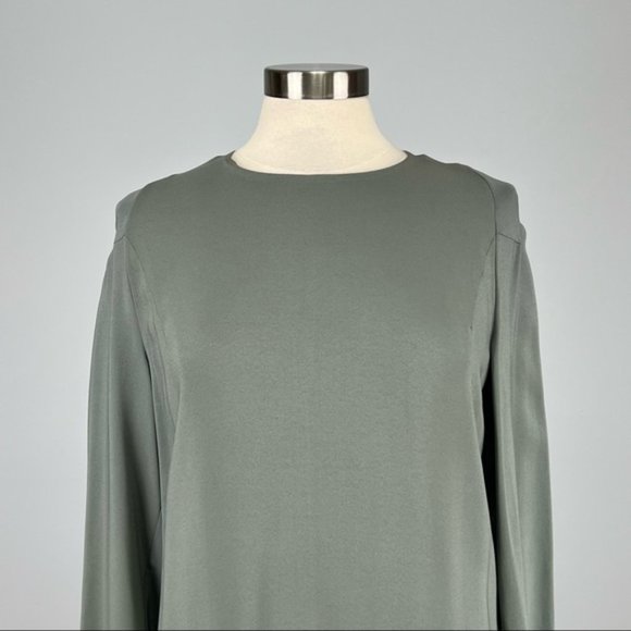 Calvin Klein Collection Womens Long Sleeve Shift Dress Sage Green size 46 US 10 - Picture 2 of 12